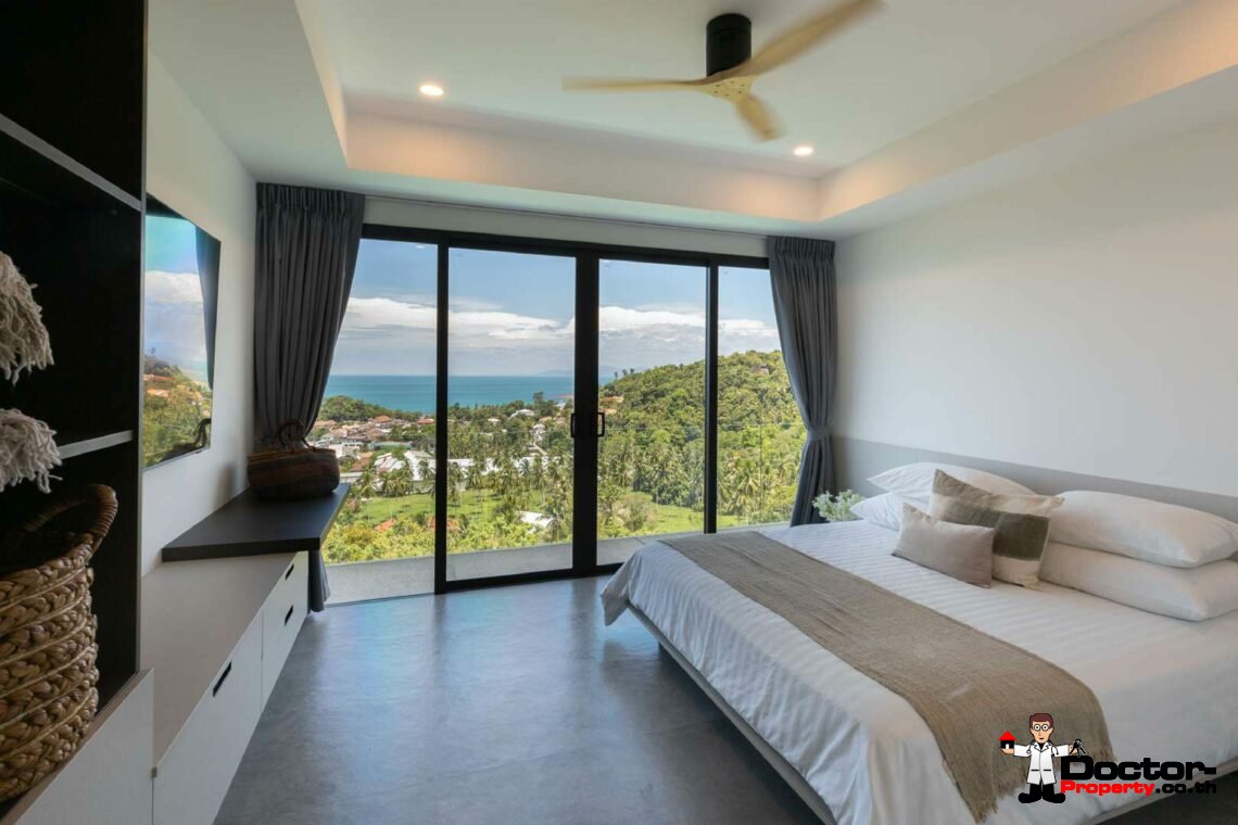Modern 4 Bedroom Sea View Villa in Lamai, Koh Samui – For Sale