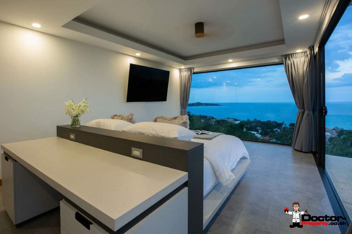 Modern 4 Bedroom Sea View Villa in Lamai, Koh Samui – For Sale