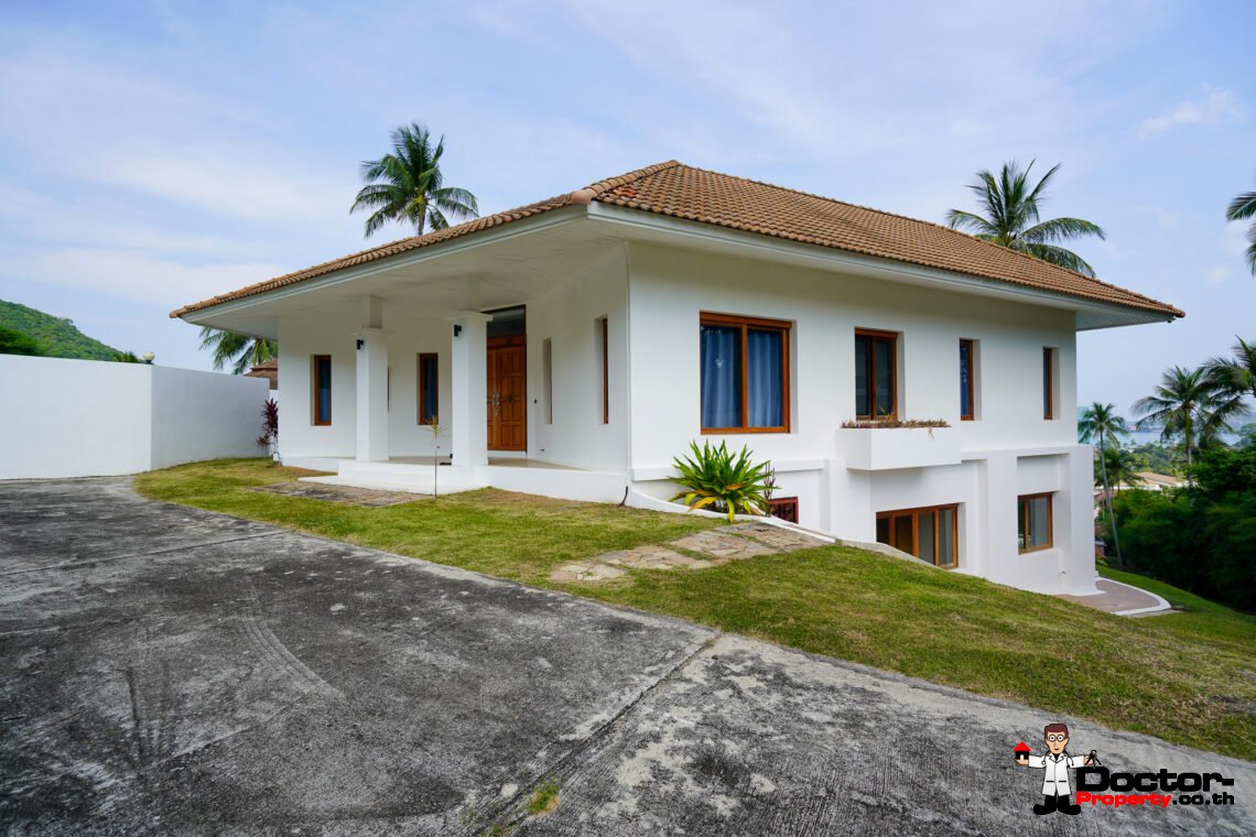 6 Bedroom Sea View Villa with Spacious Garden in Bang Rak, Koh Samui – For Sale