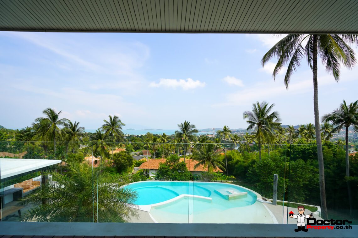 6 Bedroom Sea View Villa with Spacious Garden in Bang Rak, Koh Samui – For Sale