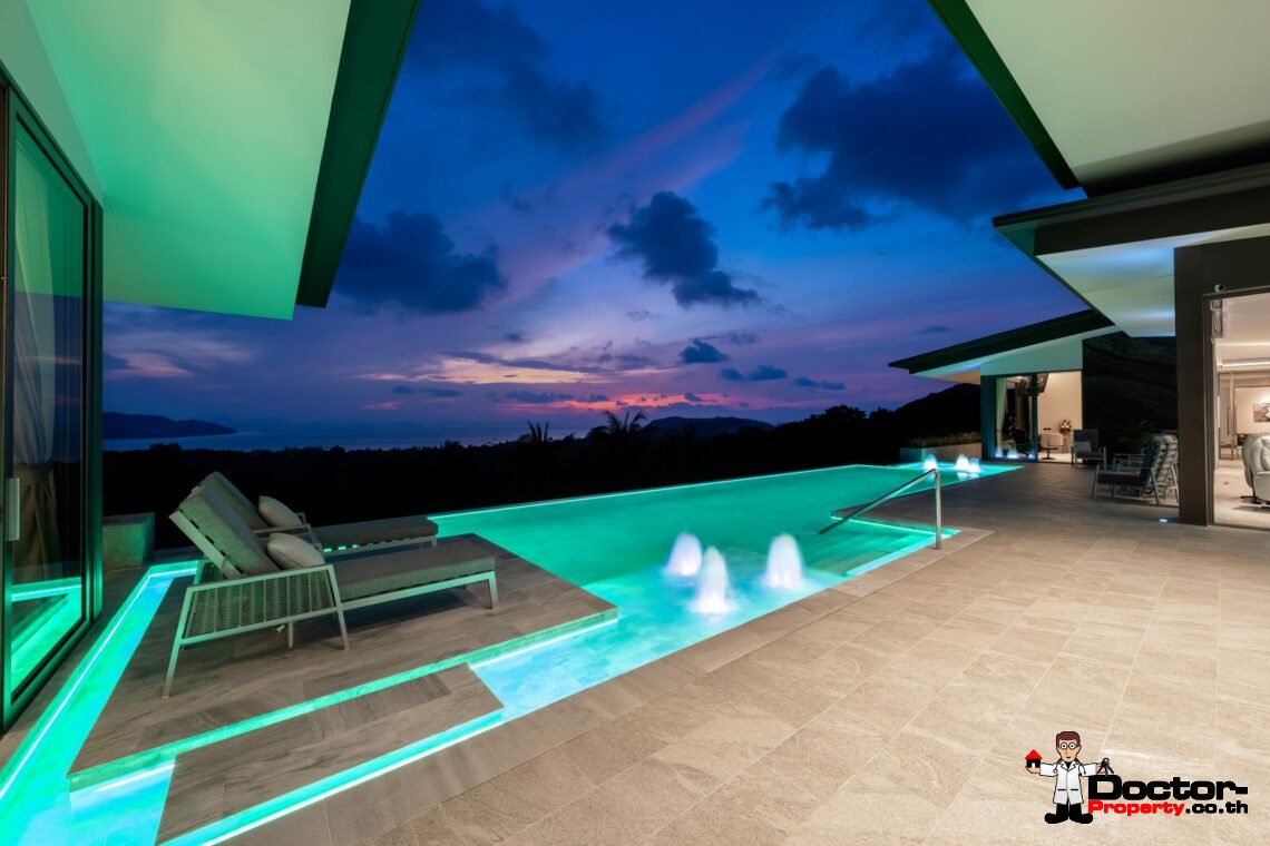 Modern Luxury Villa with Exhilarating Panorama in Na Mueang, Koh Samui – For Sale