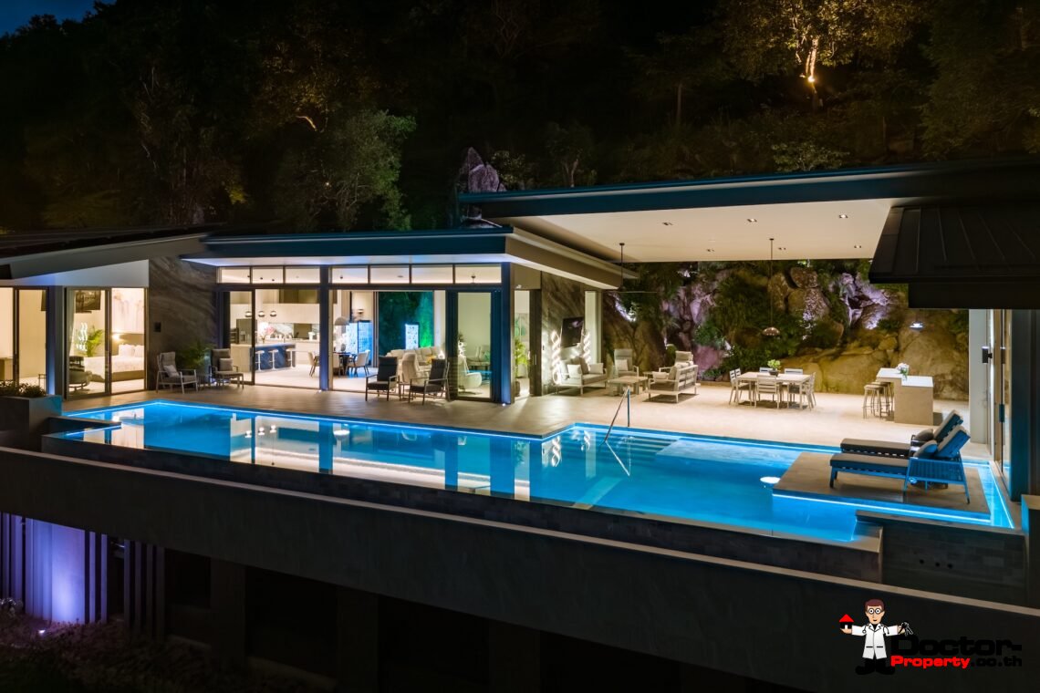 Modern Luxury Villa with Exhilarating Panorama in Na Mueang, Koh Samui – For Sale