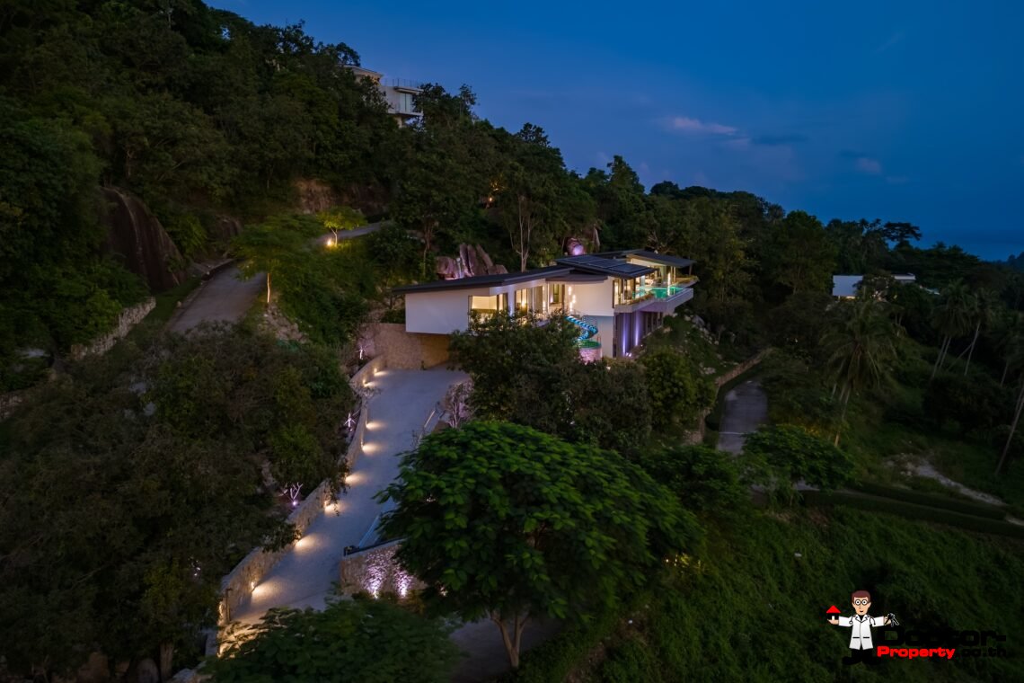 Modern Luxury Villa with Exhilarating Panorama in Na Mueang, Koh Samui – For Sale