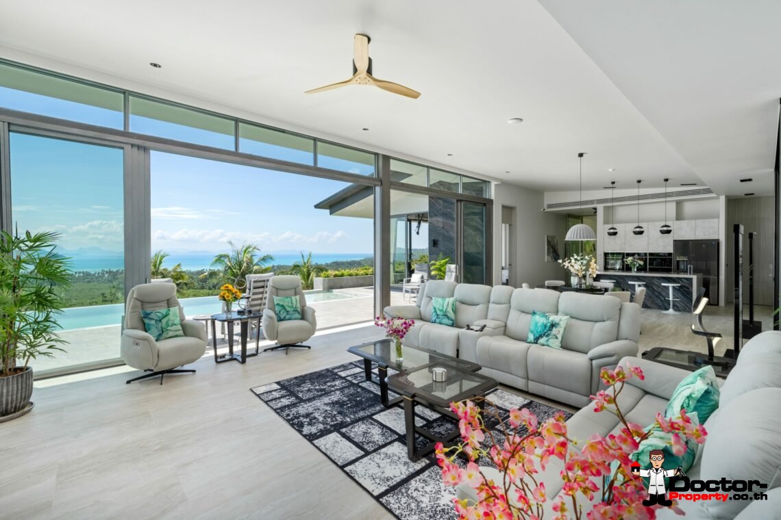 Modern Luxury Villa with Exhilarating Panorama in Na Mueang, Koh Samui – For Sale