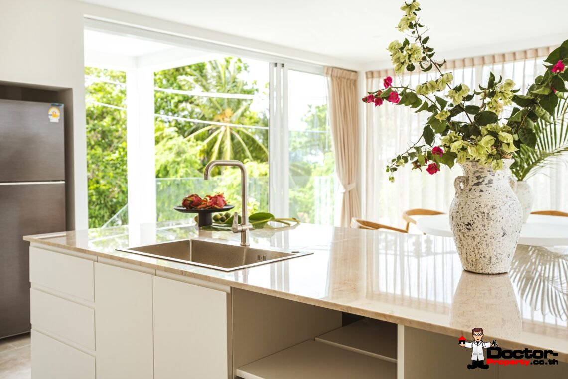 New Modern 4 Bedroom Sea View Villa in Lamai, Koh Samui – For Sale