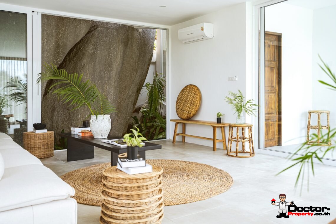 New Modern 4 Bedroom Sea View Villa in Lamai, Koh Samui – For Sale