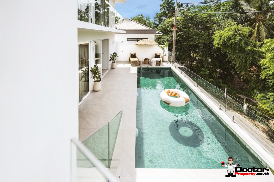 New Modern 4 Bedroom Sea View Villa in Lamai, Koh Samui – For Sale