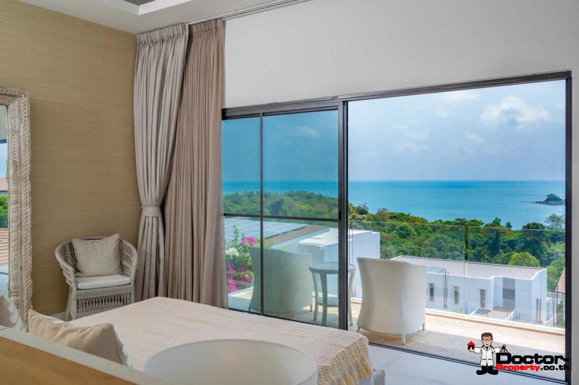 4 Bedroom Private Pool Villa with Sea View in Choeng Mon, Koh Samui – For Sale