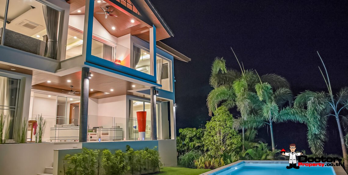 3 Bedroom Private Pool Villa with Sea View in Choeng Mon, Koh Samui – For Sale