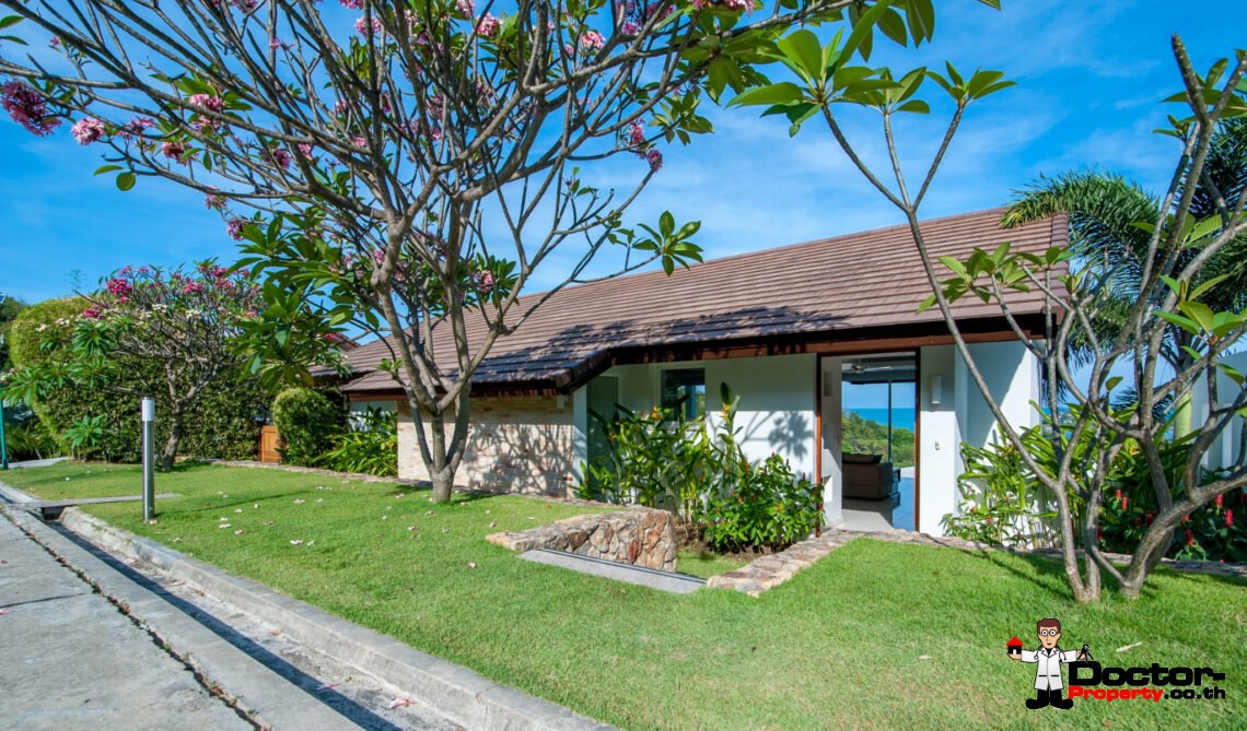 3 Bedroom Private Pool Villa with Sea View in Choeng Mon, Koh Samui – For Sale