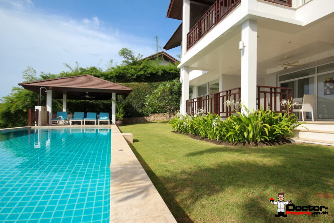 3 Bedroom Private Pool Villa with Sea View in Choeng Mon, Koh Samui – For Sale