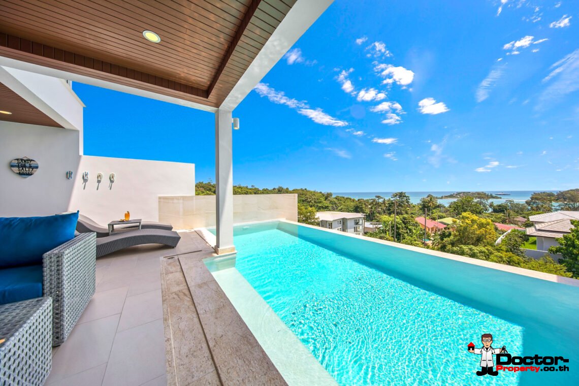 3 Bedroom Semi-Detached Pool Villa with Sea View  in Choeng Mon, Koh Samui – For Sale