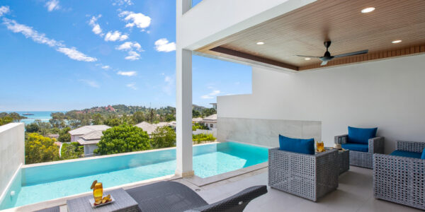 3 Bedroom Semi-Detached Pool Villa with Sea View in Choeng Mon, Koh Samui – For Sale