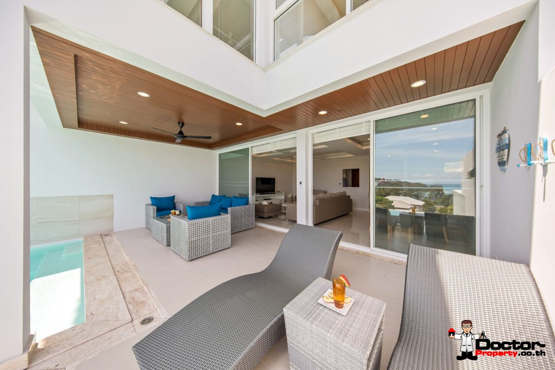 3 Bedroom Semi-Detached Pool Villa with Sea View  in Choeng Mon, Koh Samui – For Sale