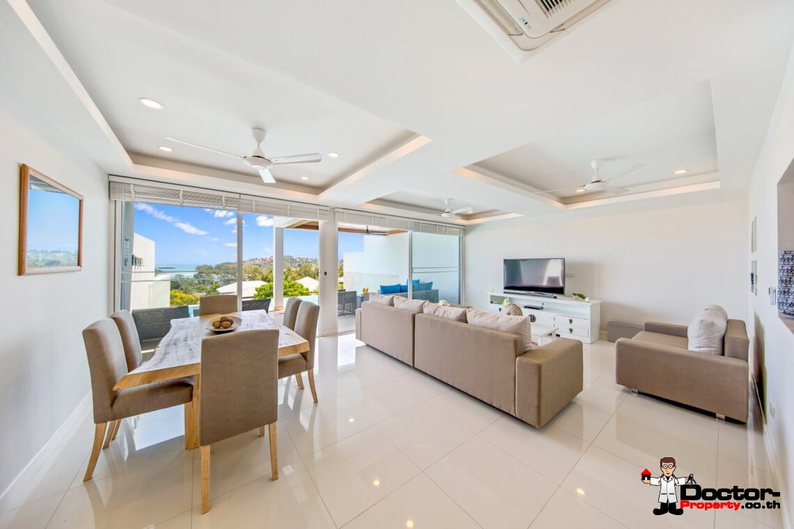 3 Bedroom Semi-Detached Pool Villa with Sea View  in Choeng Mon, Koh Samui – For Sale