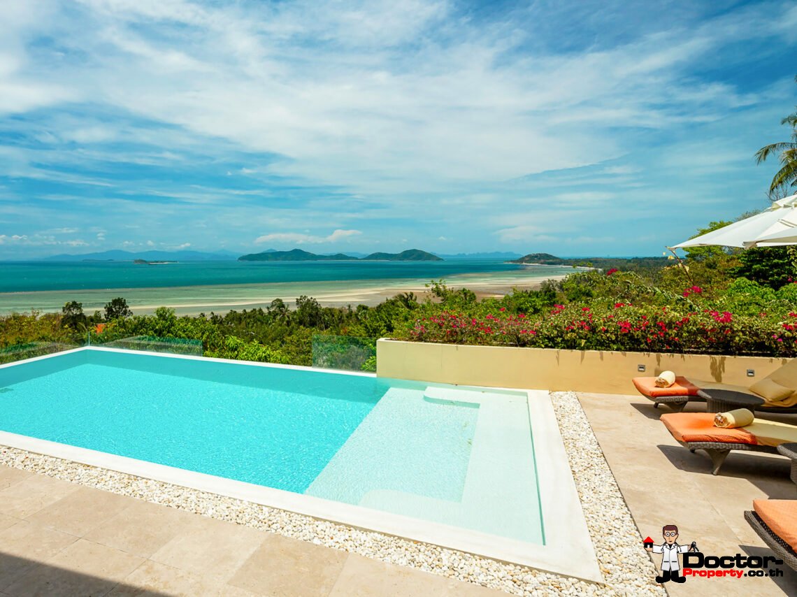 4 Bedroom Pool Villa with Stunning Sea View in  Laem Set,  Koh Samui- For Sale