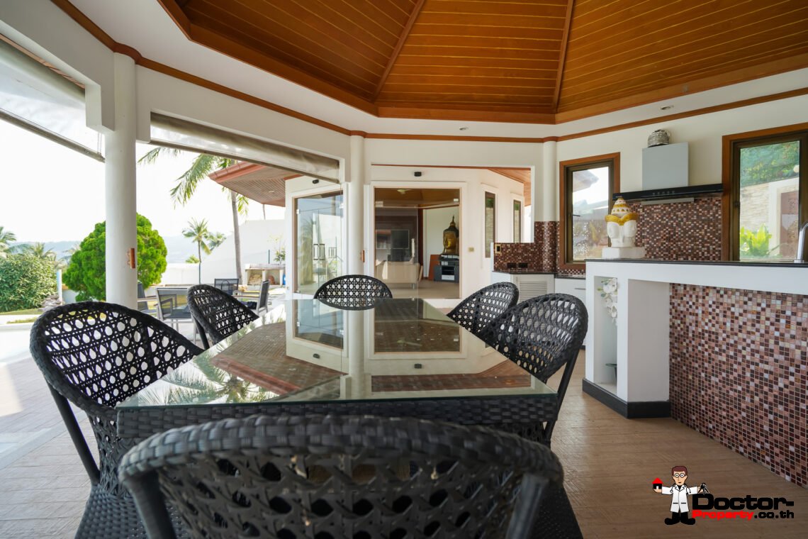 5 Bedroom Private Pool Villa with Sea View in Bang Rak, Koh Samui – For Sale