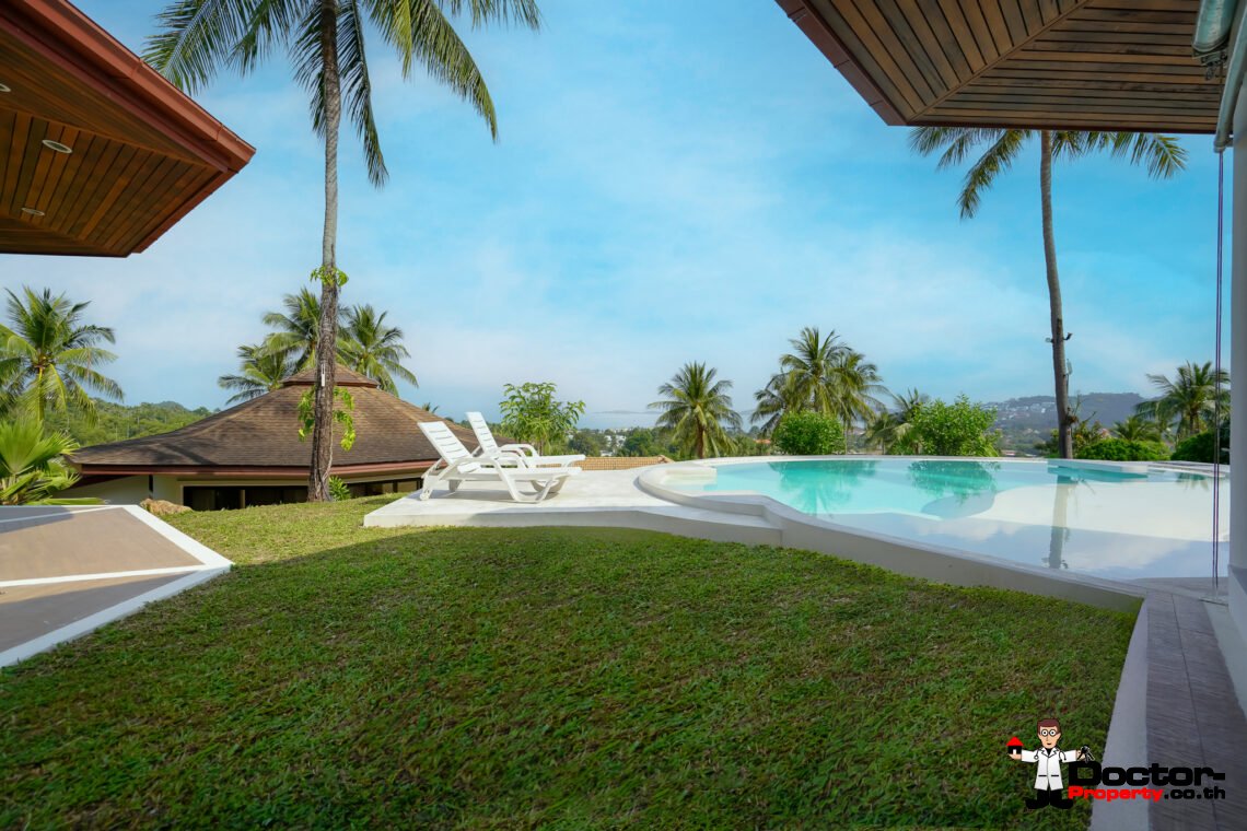 5 Bedroom Private Pool Villa with Sea View in Bang Rak, Koh Samui – For Sale