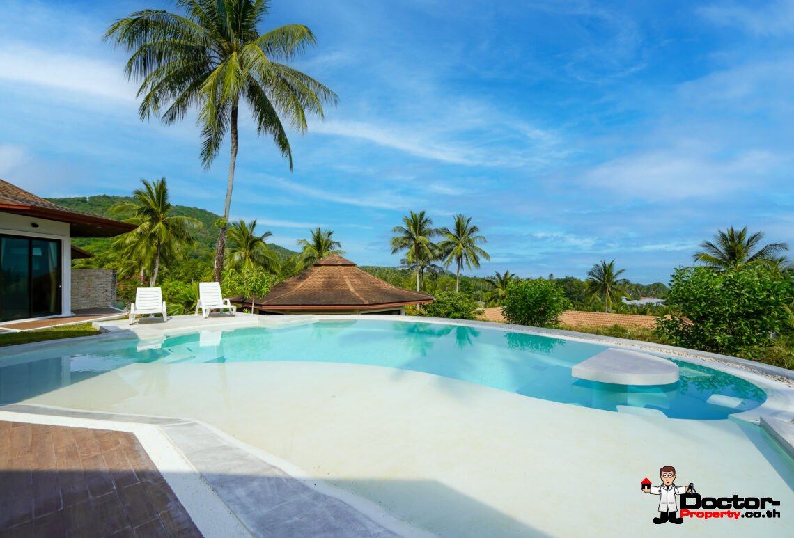 5 Bedroom Private Pool Villa with Sea View in Bang Rak, Koh Samui – For Sale