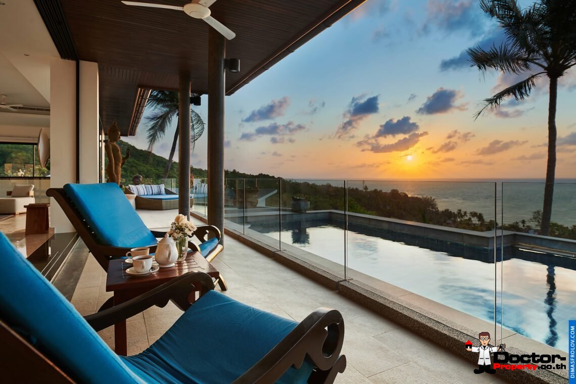 4 Bedroom Pool Villa with Sea View – Hua Thanon, Koh Samui – For Sale