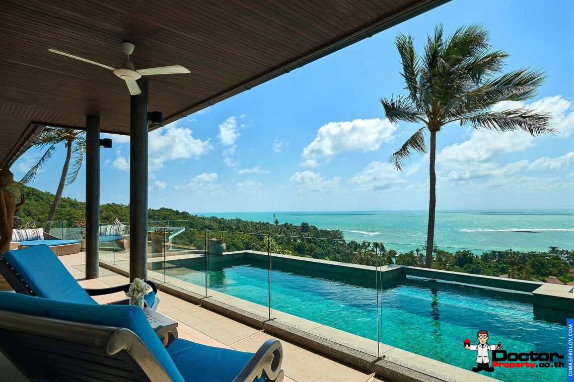 4 Bedroom Pool Villa with Sea View – Hua Thanon, Koh Samui – For Sale