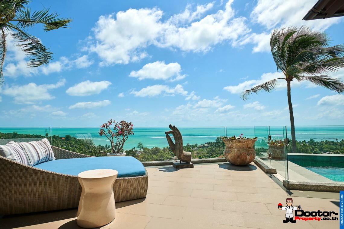 4 Bedroom Pool Villa with Sea View – Hua Thanon, Koh Samui – For Sale