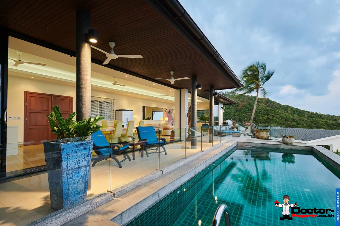 4 Bedroom Pool Villa with Sea View – Hua Thanon, Koh Samui – For Sale