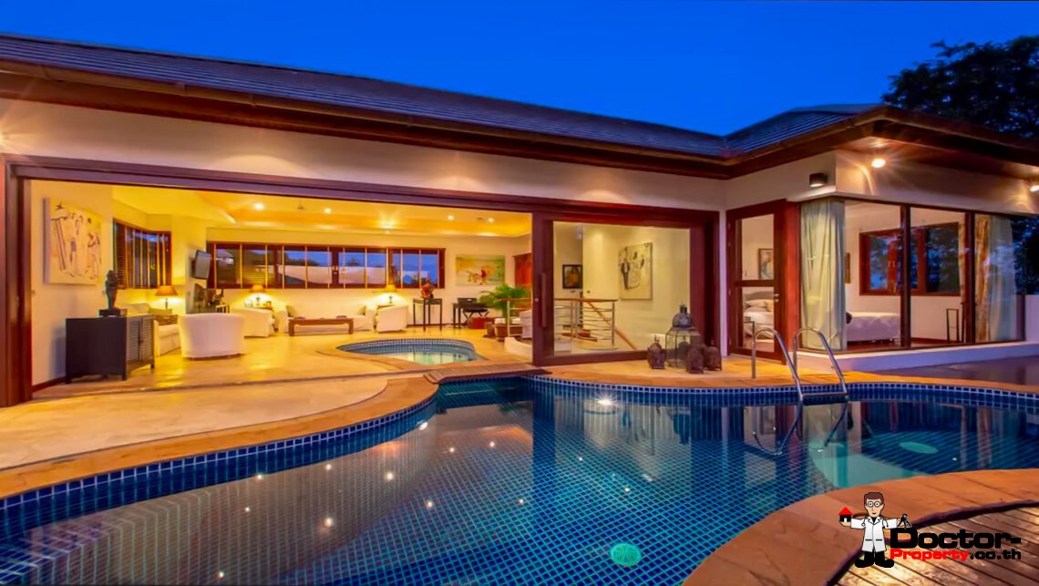 4 Bedroom Pool Villa with Sea View in Lamai, Koh Samui – For Sale