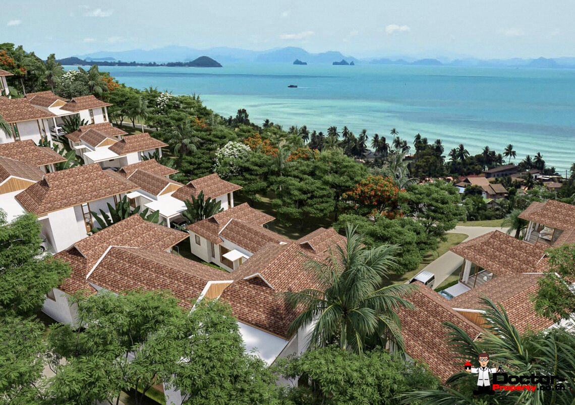 New 2 Bedroom Private Pool Villa with Stunning Sea View in Angthong, Koh Samui – For Sale