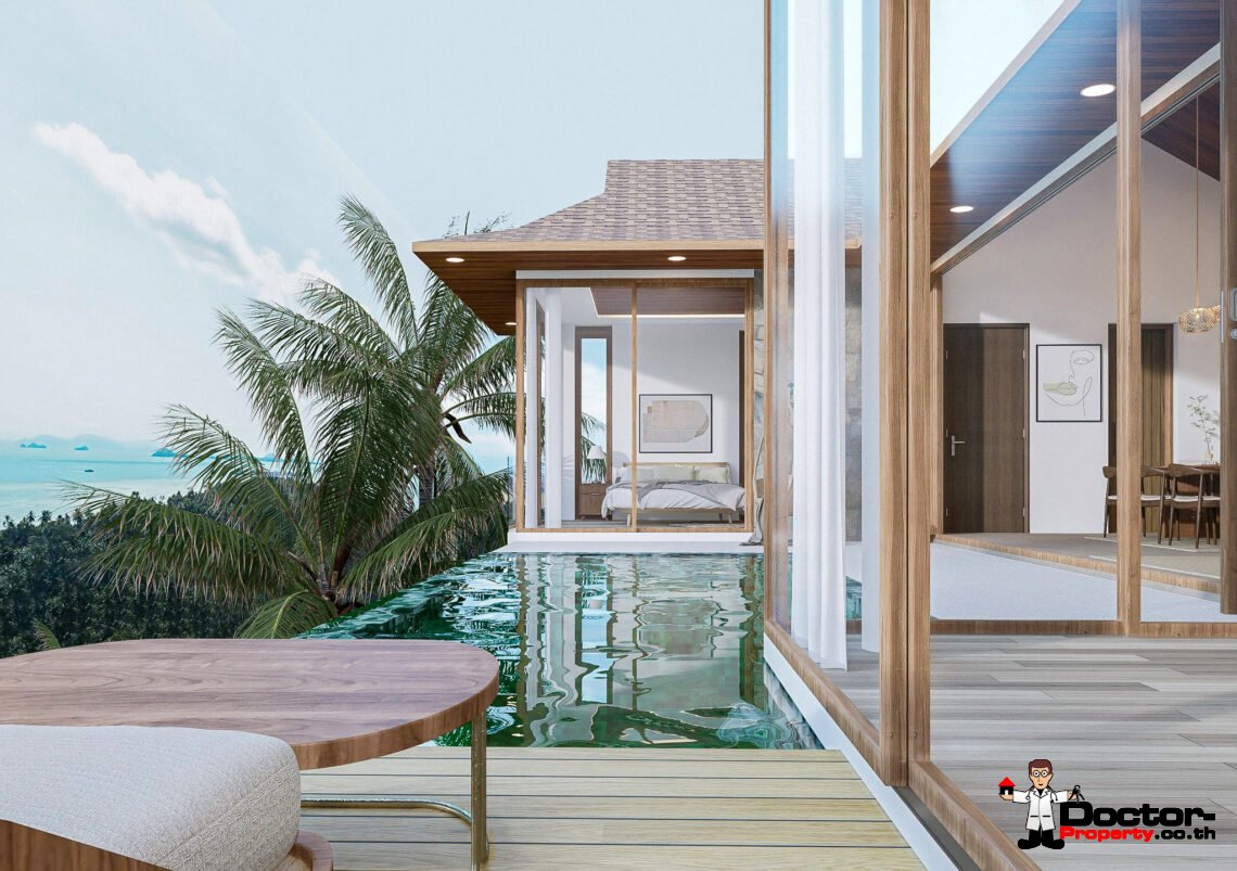 New 2 Bedroom Private Pool Villa with Stunning Sea View in Angthong, Koh Samui – For Sale
