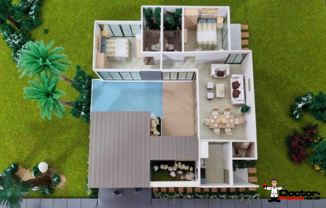 New 2 Bedroom Private Pool Villa in Chaweng, Koh Samui – For Sale