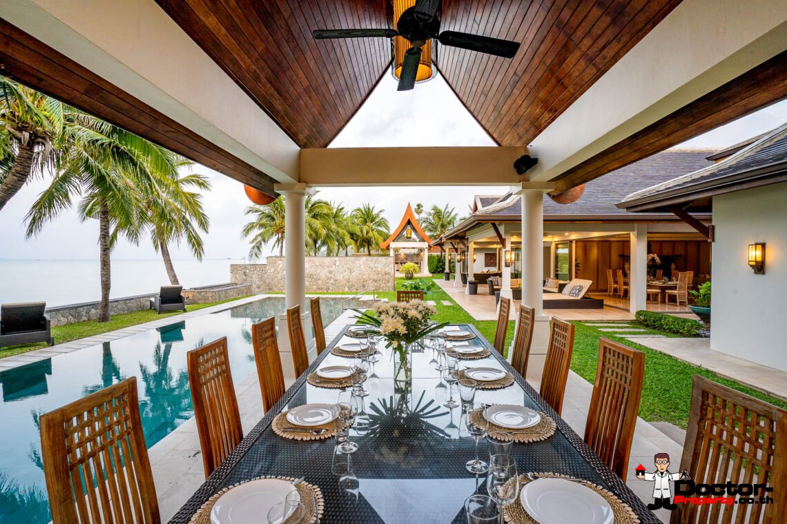 Sprawling Beachfront Twin Villa Residence in Mae Nam, Koh Samui – For Sale
