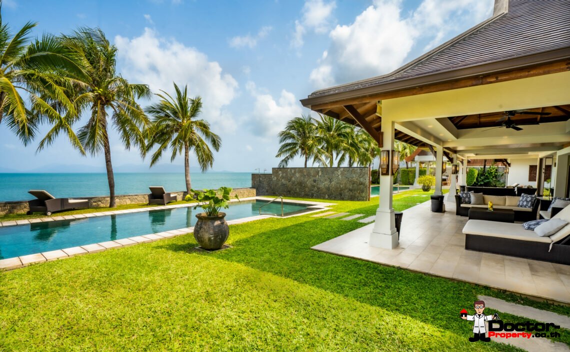 Sprawling Beachfront Twin Villa Residence in Mae Nam, Koh Samui – For Sale