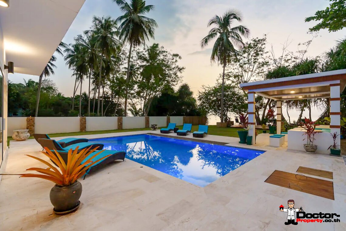 Beachfront 3 Bedroom Luxury Villa in Lipa Noi, Koh Samui – For Sale