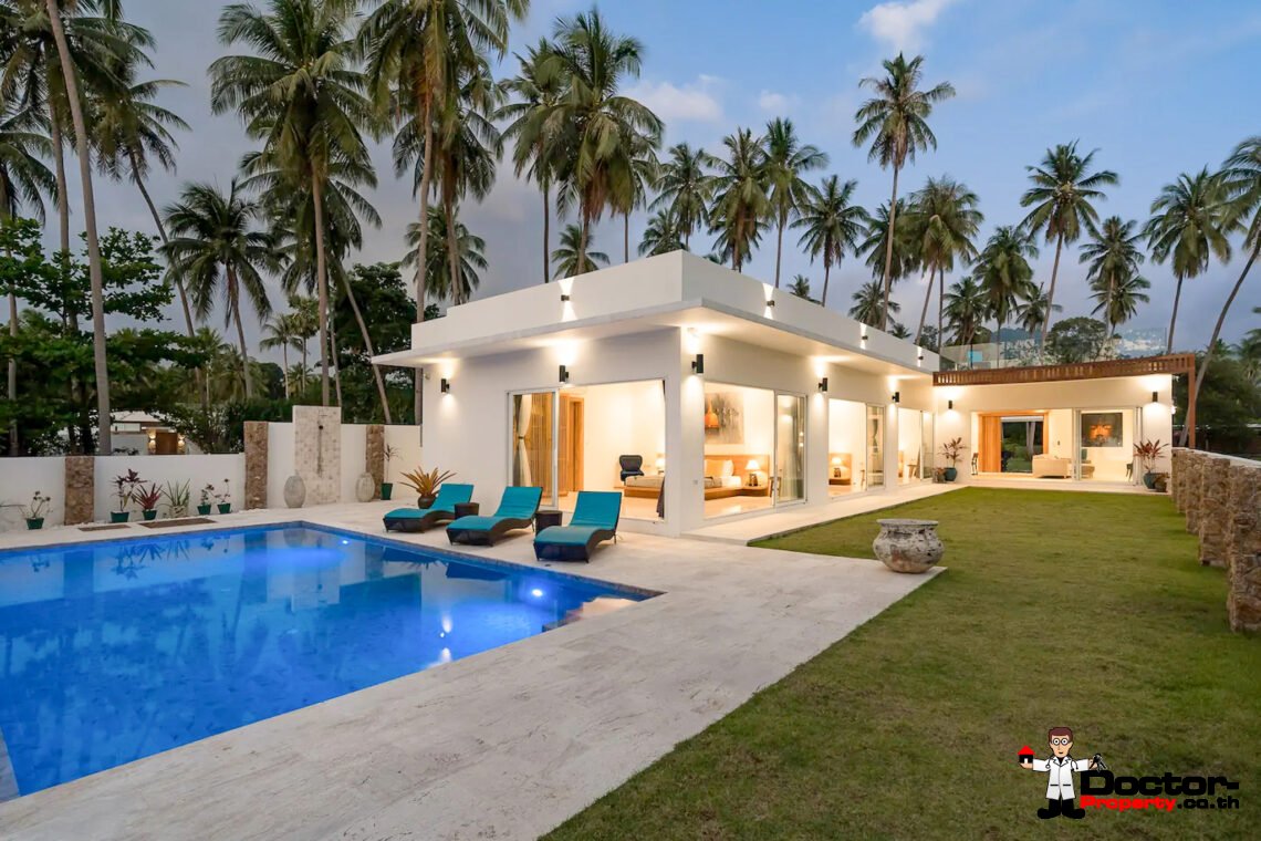 Beachfront 3 Bedroom Luxury Villa in Lipa Noi, Koh Samui – For Sale