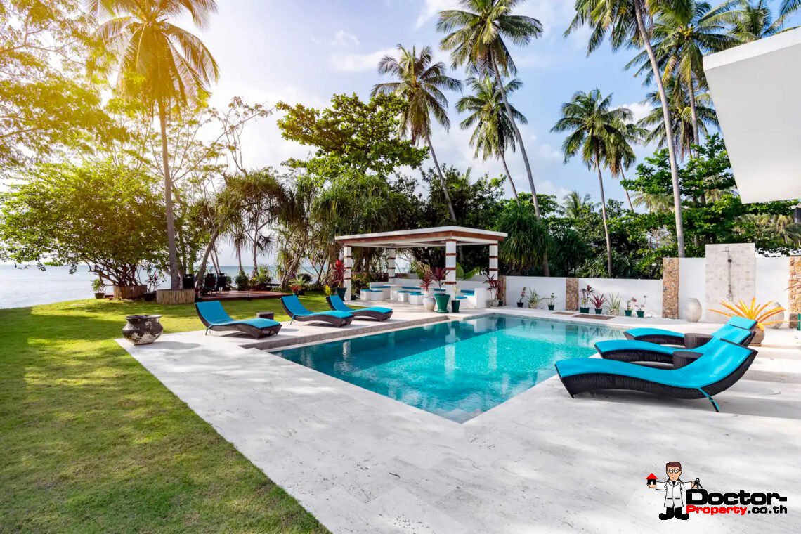 Beachfront 3 Bedroom Luxury Villa in Lipa Noi, Koh Samui – For Sale