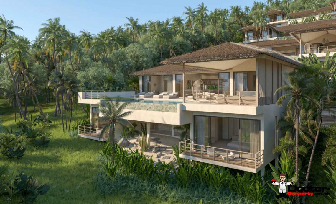 New Luxury 4 Bedroom Villa with Sea View and Sunset View in Bang Makham, Koh Samui – For Sale