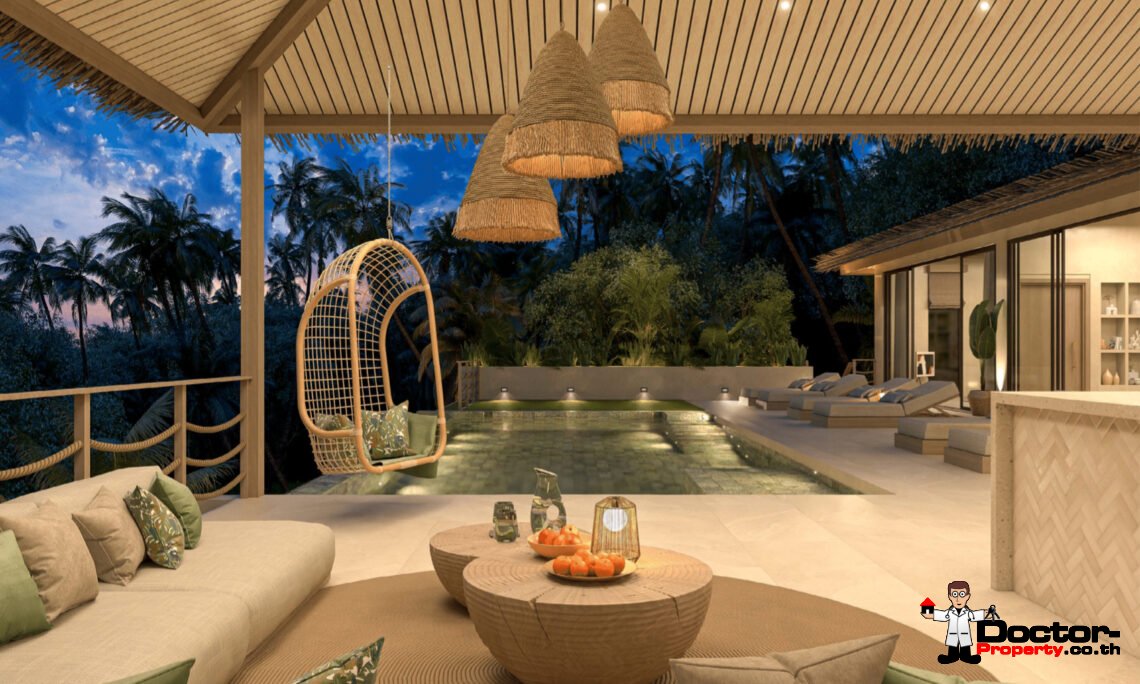 New Luxury 4 Bedroom Villa with Sea View and Sunset View in Bang Makham, Koh Samui – For Sale
