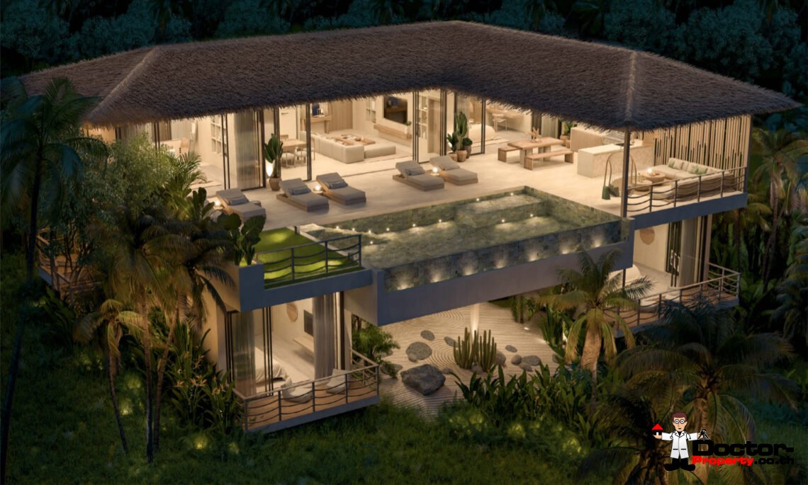 New Luxury 4 Bedroom Villa with Sea View and Sunset View in Bang Makham, Koh Samui – For Sale