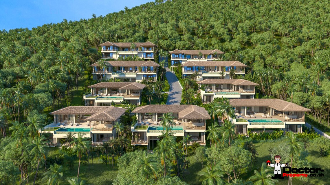 New Luxury 4 Bedroom Villa with Sea View and Sunset View in Bang Makham, Koh Samui – For Sale