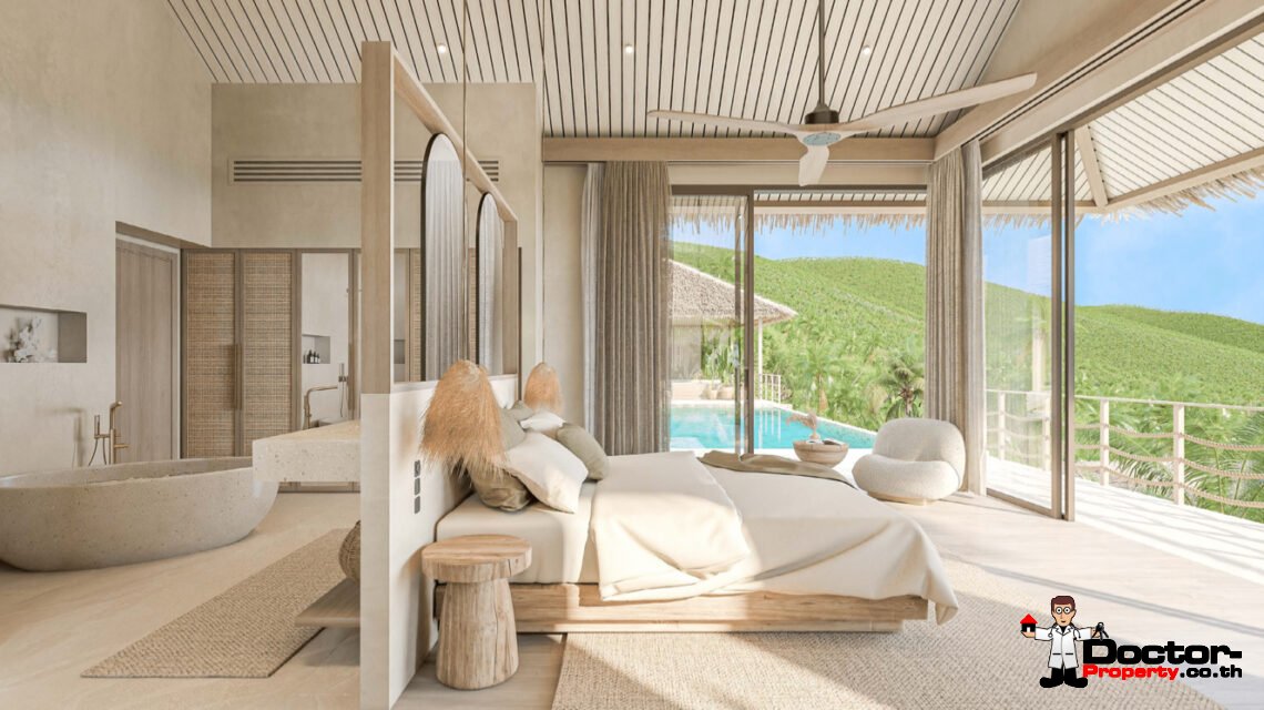 New Luxury 5-8 Bedroom Villa with Sea View and Sunset View in Bang Makham, Koh Samui – For Sale