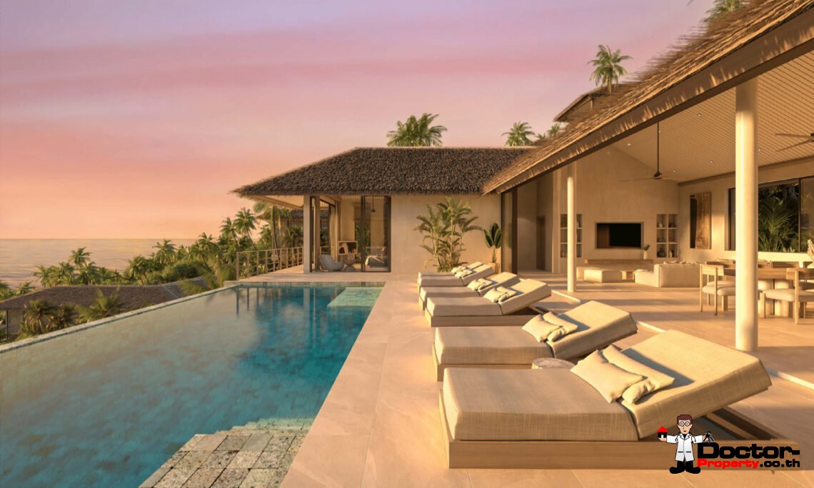 New Luxury 5-8 Bedroom Villa with Sea View and Sunset View in Bang Makham, Koh Samui – For Sale