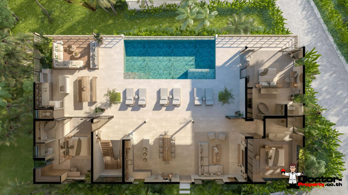 New Luxury 5-8 Bedroom Villa with Sea View and Sunset View in Bang Makham, Koh Samui – For Sale