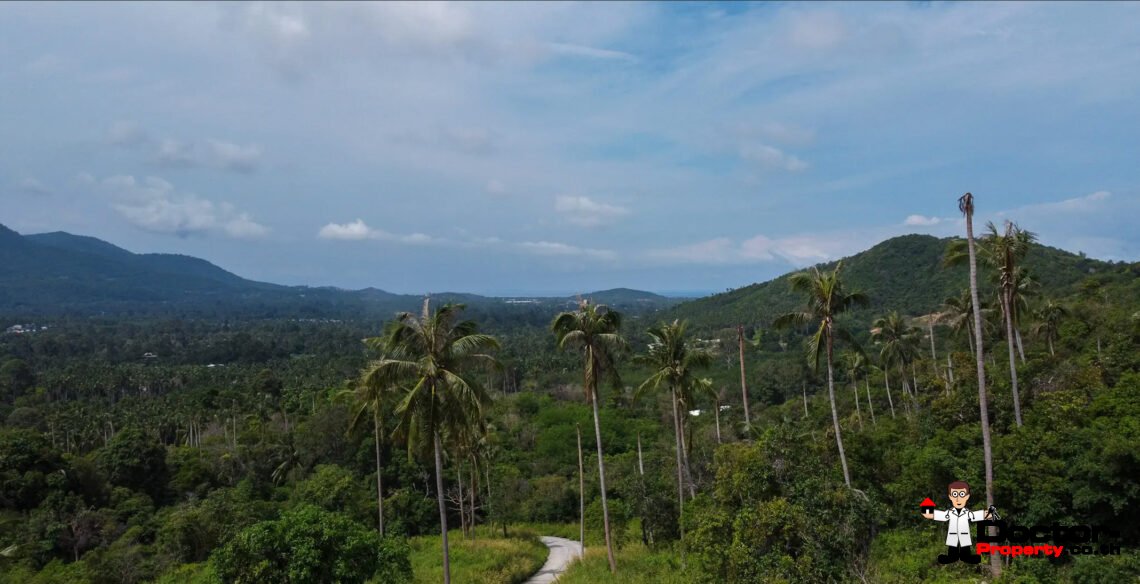 Land 5 Rai with Partial Sea View and Mountain View in Mae Nam, Koh Samui – For Sale