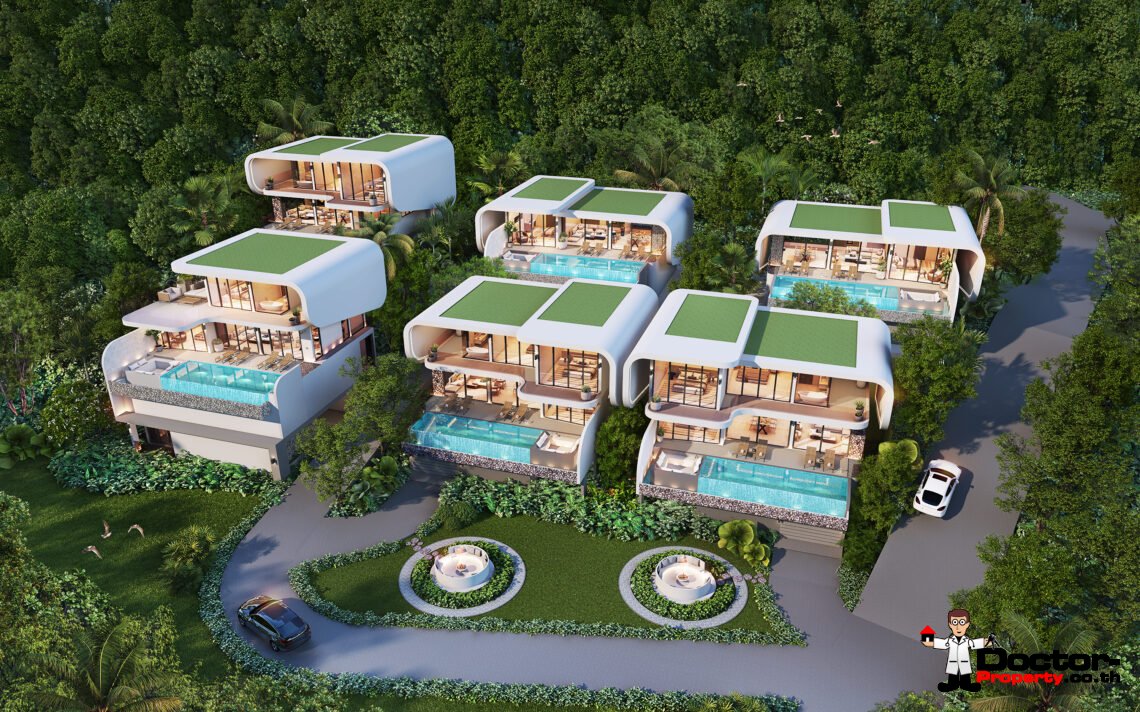 New Modern 3-4 Bedroom Villa with Sea View in Bo Phut, Koh Samui – For Sale