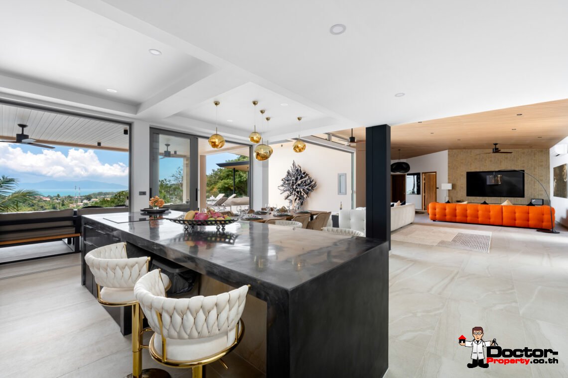 Elegant 4 Bedroom Sea View Pool Villa in Bo Phut, Koh Samui – For Sale
