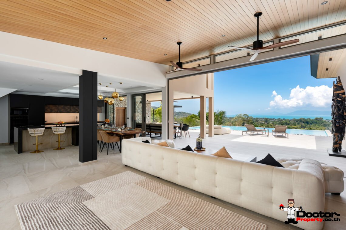 Elegant 4 Bedroom Sea View Pool Villa in Bo Phut, Koh Samui – For Sale