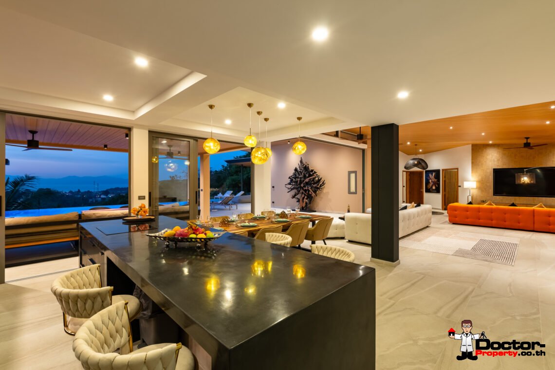 Elegant 4 Bedroom Sea View Pool Villa in Bo Phut, Koh Samui – For Sale