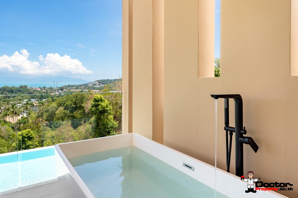 Elegant 4 Bedroom Sea View Pool Villa in Bo Phut, Koh Samui – For Sale