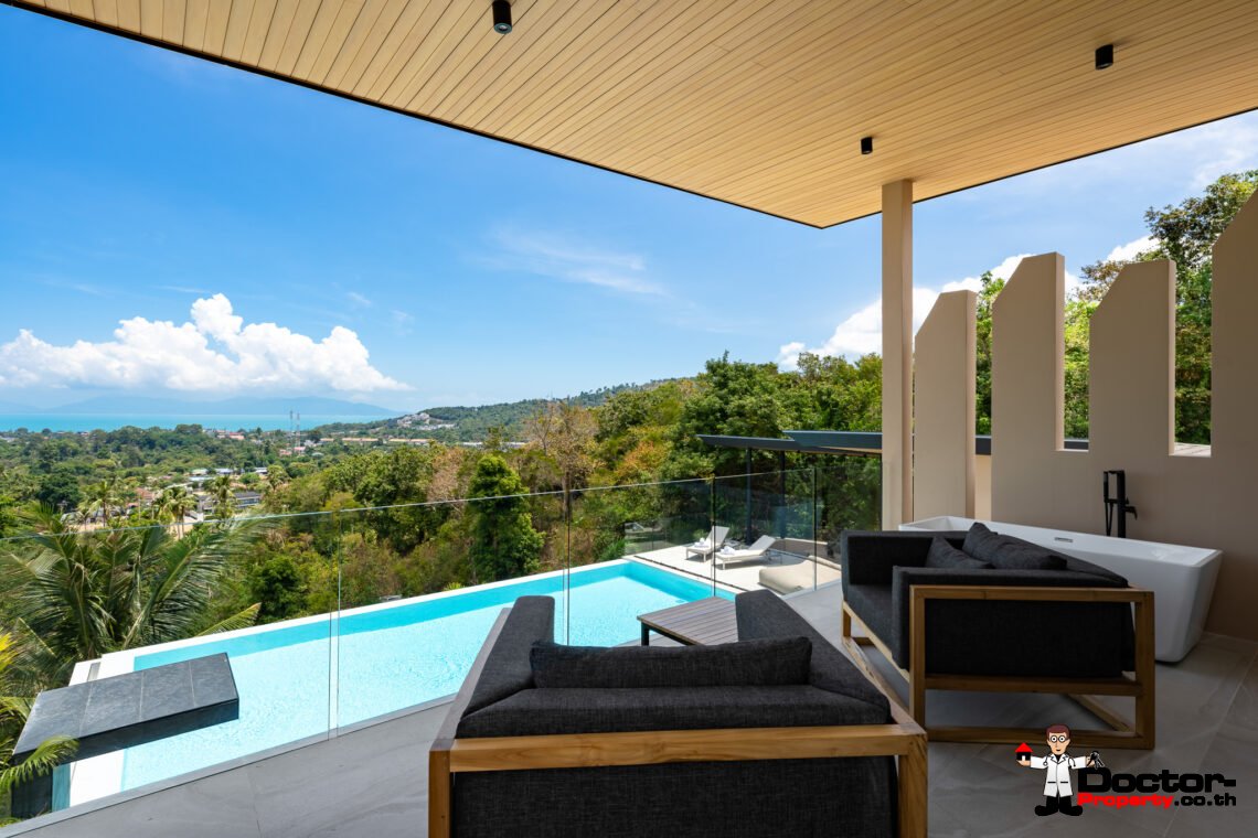 Elegant 4 Bedroom Sea View Pool Villa in Bo Phut, Koh Samui – For Sale